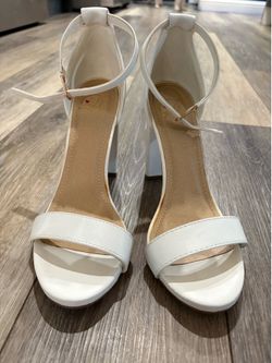 White Chunky Heels Size 7.5