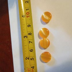 Set Of 4 ½in Flat Circle Cat Eye Beads