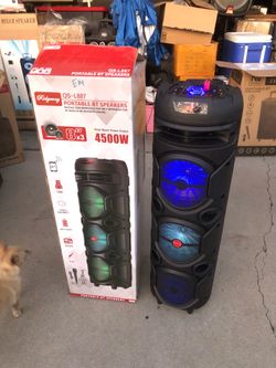 Dual eight inch rechargeable Bluetooth speaker/aux/fm/USB and SD port/microphone for karaoke/brand new!!