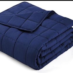 yescool Weighted Blanket for Adults (25 lbs, 88” x 104”, Blue) Cooling Heavy Blanket for Sleeping