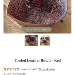 Crafted from leather decorative bowl
