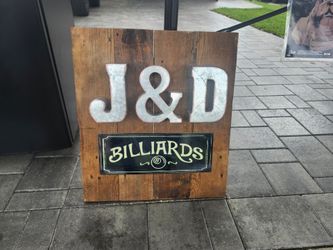 Custom Billiards Rustic Wood Sign