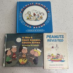 Vintage Charlie Brown Books Set 3 - All Stars, Short Summer, Peanuts Revisited