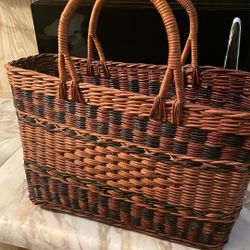 Vintage Woven Hand Basket 
