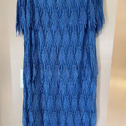 Ocean Blue Size 14  Rayan Lace Dress with Solid Satin Interior 