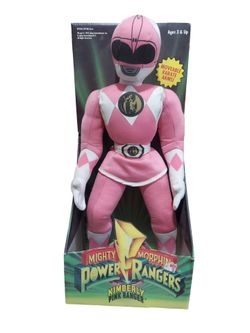 1994 Mighty Morphin Power Rangers KIMBERLY PINK RANGER 20" Plush w/ Moveable Karate Arms – Boxed!
