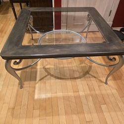 FREE- Large Coffee Table With Glass Shelf