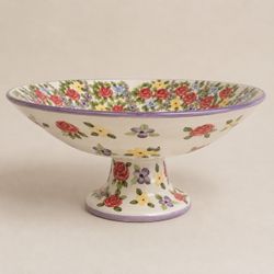 TableTops Unlimited Spring Chintz Pedestal Bowl by Don Swanson – 15”
