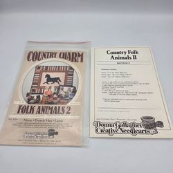 Vtg Country Charm 824 Folk Animals 2 Quilt Craft Patterns Creative NeedleArts