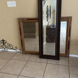 2 Large Antique Mirrors