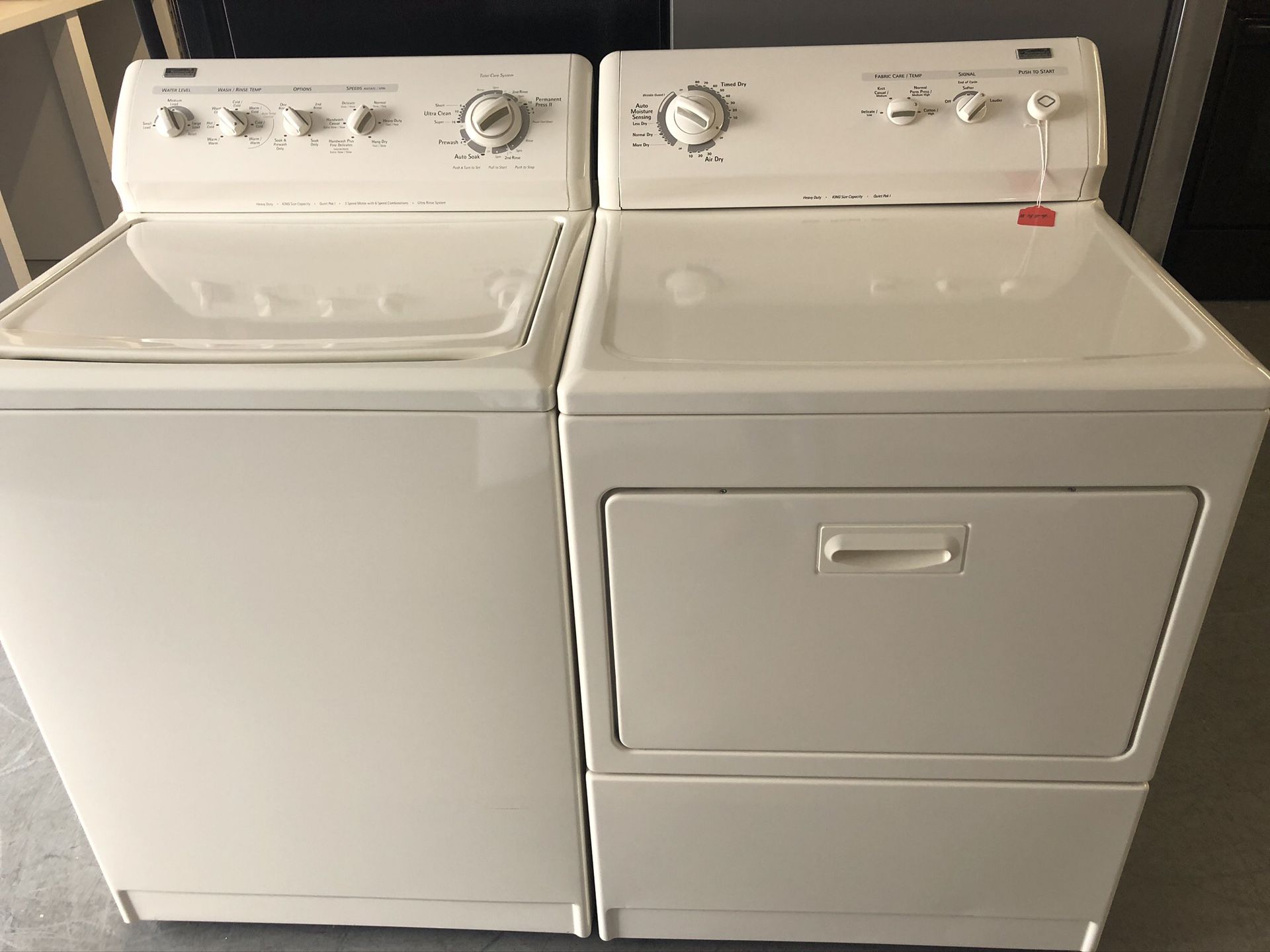 Used kenmore Elite washer and dryer set. 1 year warranty