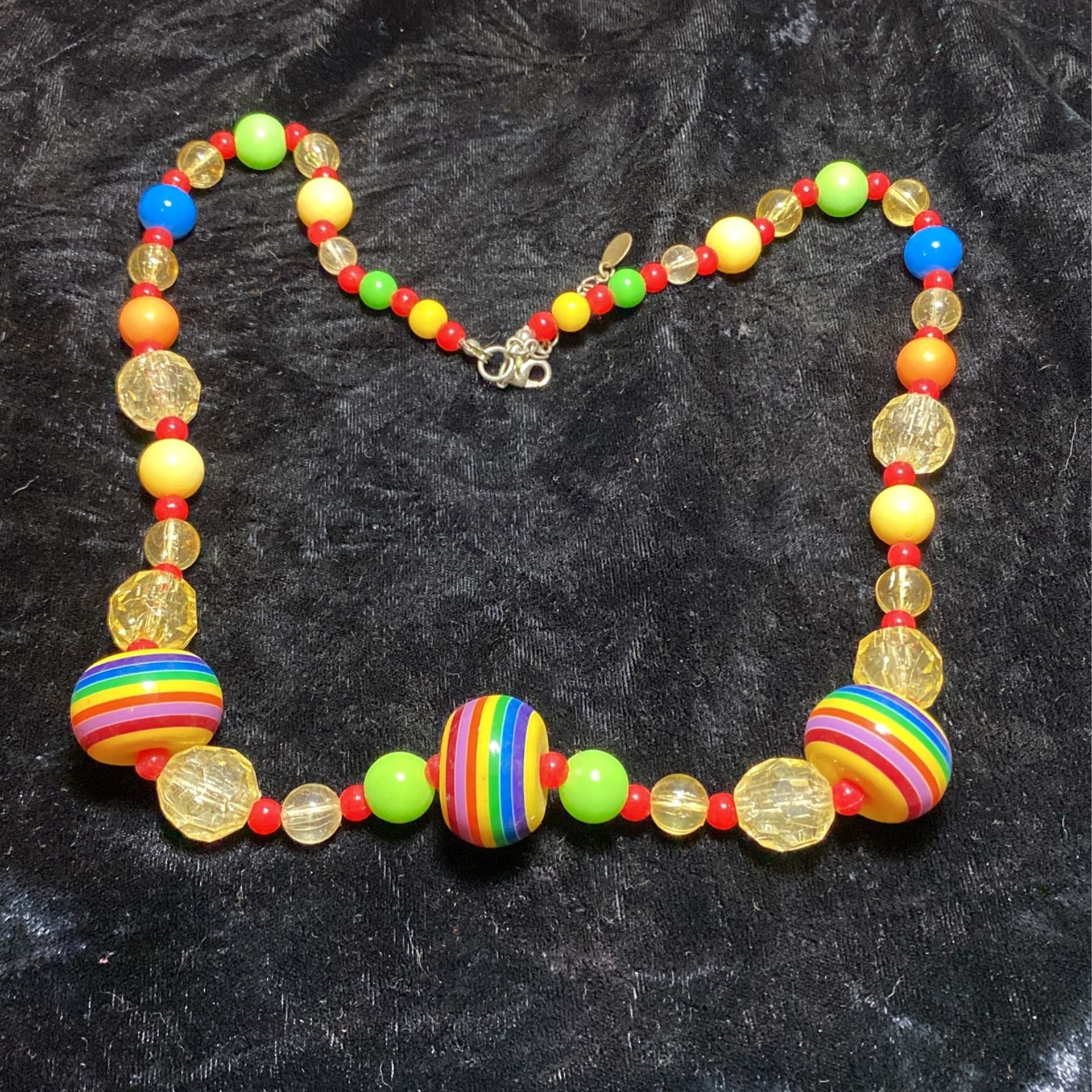 Vintage Rainbow Beaded Necklace