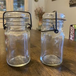 Vintage Glass Lidded Jars  Wheaton Brad