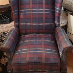 Plaid Fabric Recliner