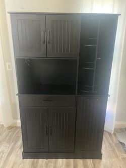 Tall Black Kitchen Cabinet Pantry.
