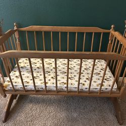 Old wooden bassinet hot sale