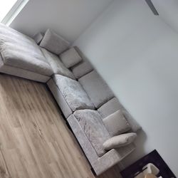 New Sectional Linen Light Grey 