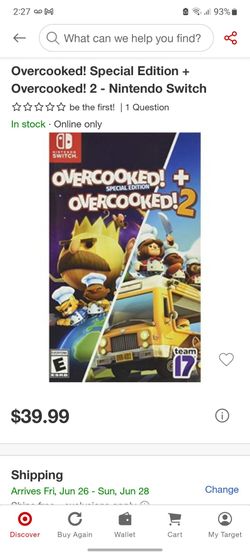 Nintendo Switch Game Special Edition Overcooked + Overcooked 2