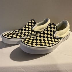 Vans Blur Classic Slip-On Black Checkered Shoes 
