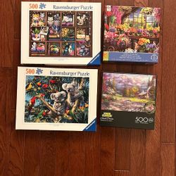 Four 500 Piece Puzzles