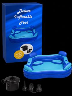 Deluxe Inflatable Family Pool with Electric Pump – New
