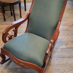Antique Rocking Chair Professionally Reupholstered