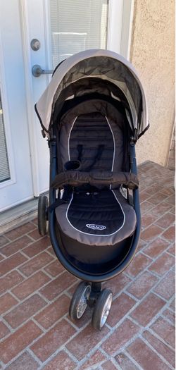 Graco Aire3 Click Connect 3 Wheel Stroller Gray Black Folding Canopy