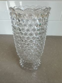 Clear Hobnail Glass Vase