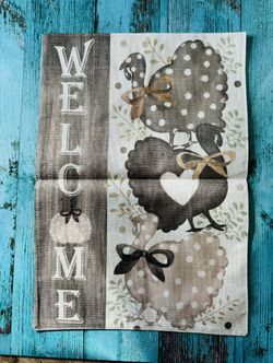 Thanksgiving Turkey Welcome Garden Flag . New 