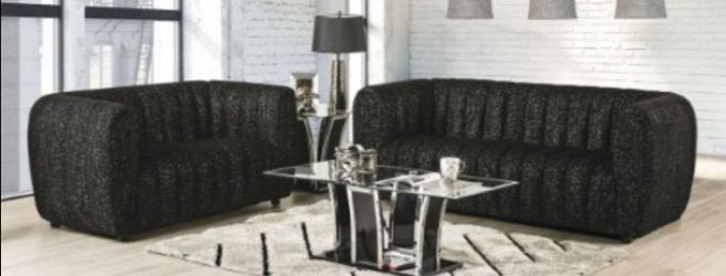 Brand New Black Modern Style Sofa & Loveseat