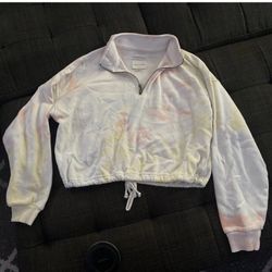 Teen Lightly Colored Tye Dye Crop Sweatshirt American Eagle Small