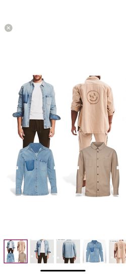 SER.O.YA Designer Shacket Bundle (2Items) - Size large Denim & Fawn - NWT