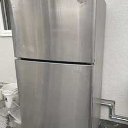 Silver Whirlpool Refrigerator 