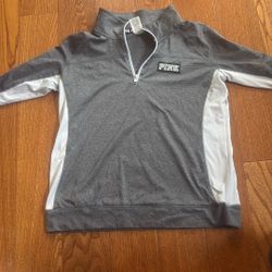 Pink Quarter Zip Grey