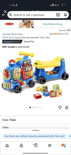 VTech Sit-to-Stand Ultimate Alphabet Train, Blue
