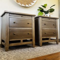 🪴Two Gorgeous Solid Wood Sausalito Nightstands- Delivery Available! 🪴