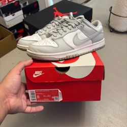 Nike Grey Fog Dunk Low • 8 M