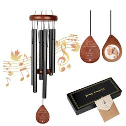 Wind Chimes for Outside - Memorial Wind Chimes for Loss of Loved One, Memorial Gifts Sympathy Gift in Memory of Loved One, 32" Wooden Sympathy Wind Ch
