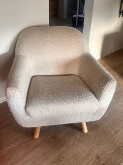 Article Brand Cream  Bouclé Accent Chair . Modern Cozy Lounge Chair