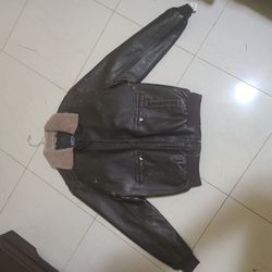 NEW Aeropostal Leather Bomber Jacket