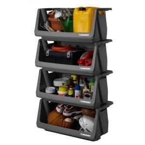 4 Husky Stackable Storage Bins