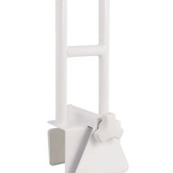 FSA/HSA Eligible, Vaunn Adjustable Bathtub Safety Rail Shower Grab Bar Handle, Stainless Steel, White