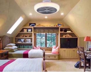 Ceiling Fan with Lights Low Profile Modern Small Ceiling Fans with LED Lights and Remote Control for Bedroom, Wihte Flush Mount Enclosed Ceiling Light
