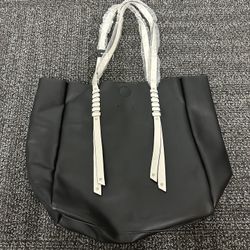 Express Black Leather and Suede Travel Tote