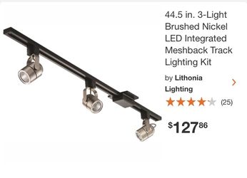 44.5 in 3-Light Brushed Nickel LED Integrated Meshback Track Lighting Kit