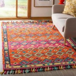 Area rug carpet 9x12 BRAND NEW handmade wool tassel area rug