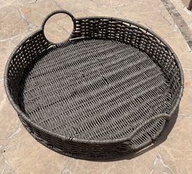 Grey Round Serving Tray