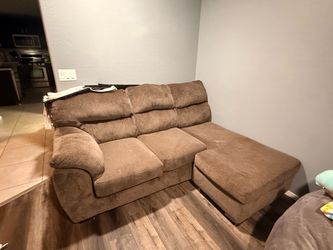 Brown Microfiber Sectional Sofa with Chaise