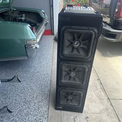 Subwoofer Box 3- 10” Kicker L5 Subs With Amps @ Crossover