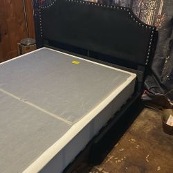 Full Sized Bed Frame With Drawers And Boxspring